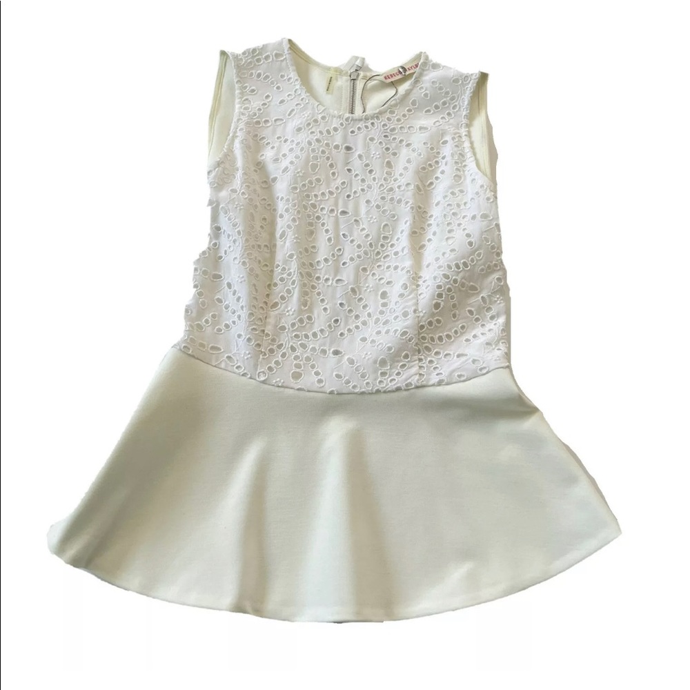 Rebecca Taylor Demi Eyelet Peplum Silk Blouse